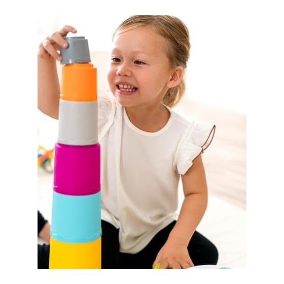 infantino [Stacking, stacking, molding, and tidying up all in one] Tsumikasane cup, educational toy, baby toy, molding, sorter, fingertip training,