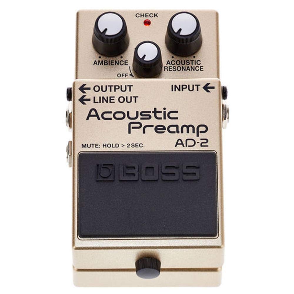 BOSS Acoustic Preamp Compact Effects Pedal for Acoustic Guitars AD-2 Guitars/Electric-Acoustic