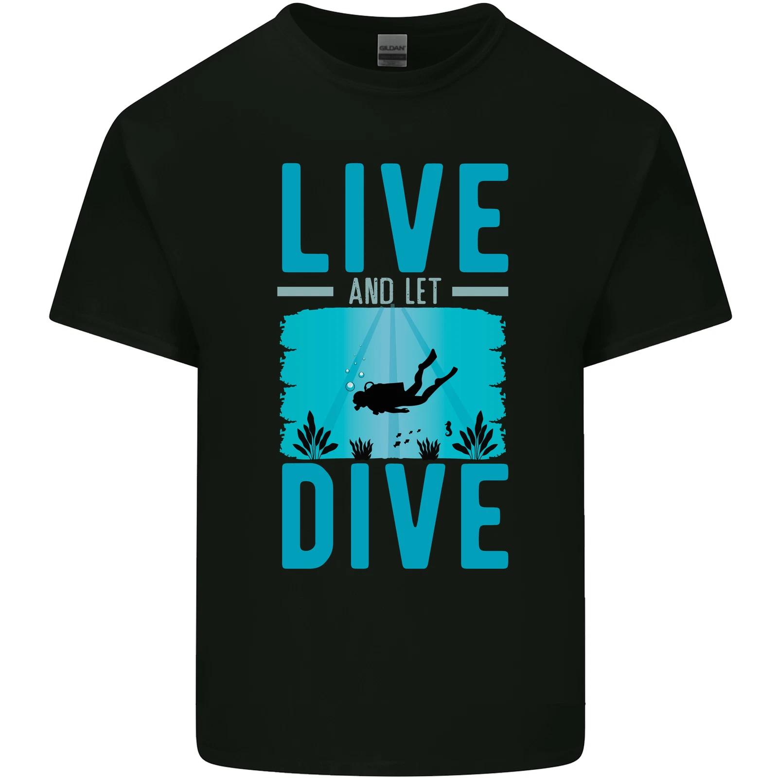 Live & Let Dive Funny Scuba Diving Diver Kids T-Shirt Childrens S