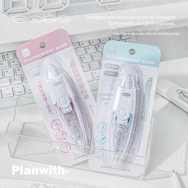 Planwith Mark Dual-Function Light Marker & Correction Tape for Students