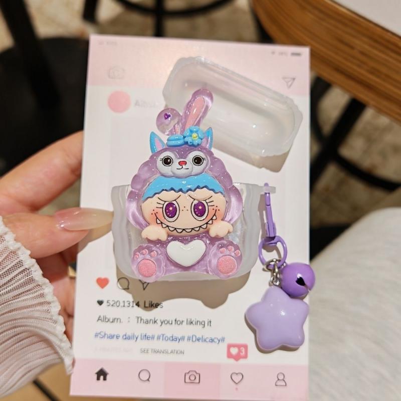 3D StellaLou Labubu Earphone Case For Airpods 4 3 2 1 Pro 2 Protective Cover