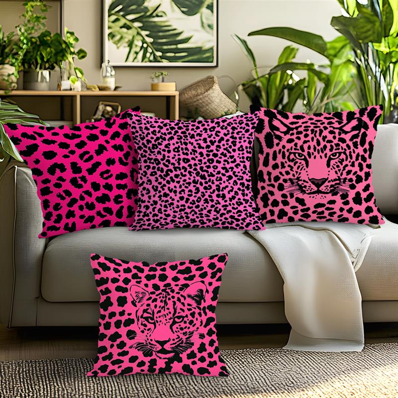 Kissenbezug mit rosa Leopardenmuster, geeignet für Zuhause, Schlafzimmer, Auto, Büro, Wohnzimmer, Sofa usw.