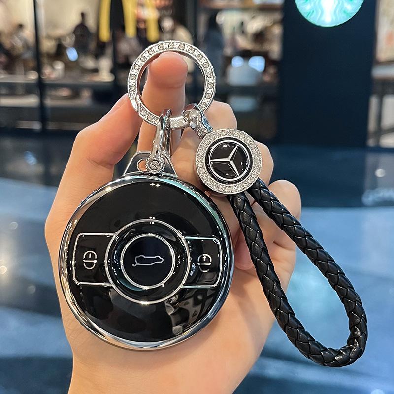 AABGZ1 New TPU Car Key Case Cover Shell Bag for Mercedes Benz Smart Fortwo 1 BRABUS 1 Benz SMART 2022 2023 Auto Keychain Accessories
