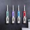4-Pack Stainless Steel Toothbrush Holders, Self-Adhesive Wall Mounted Bathroom Organizer for Easy Storage