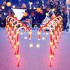 Waterproof Solar Candy Cane Pathway Lights – Festive Outdoor Decoration with Stars and Snowflakes