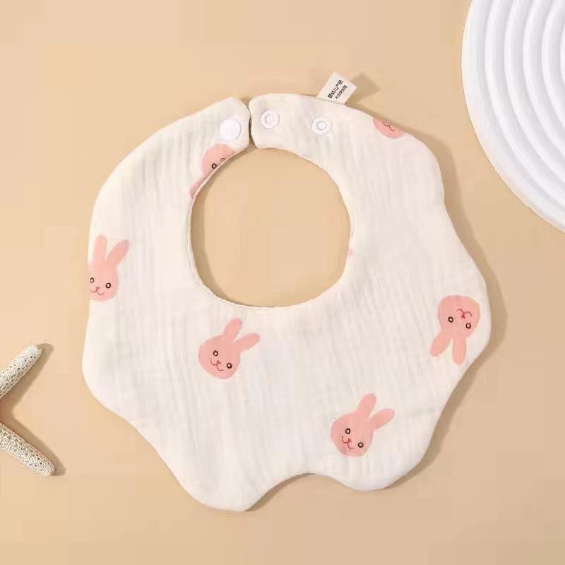 New Style Six-Layer Cotton Yarn Baby Drool Bib: Anti-Spit Up Petal Design for Newborns