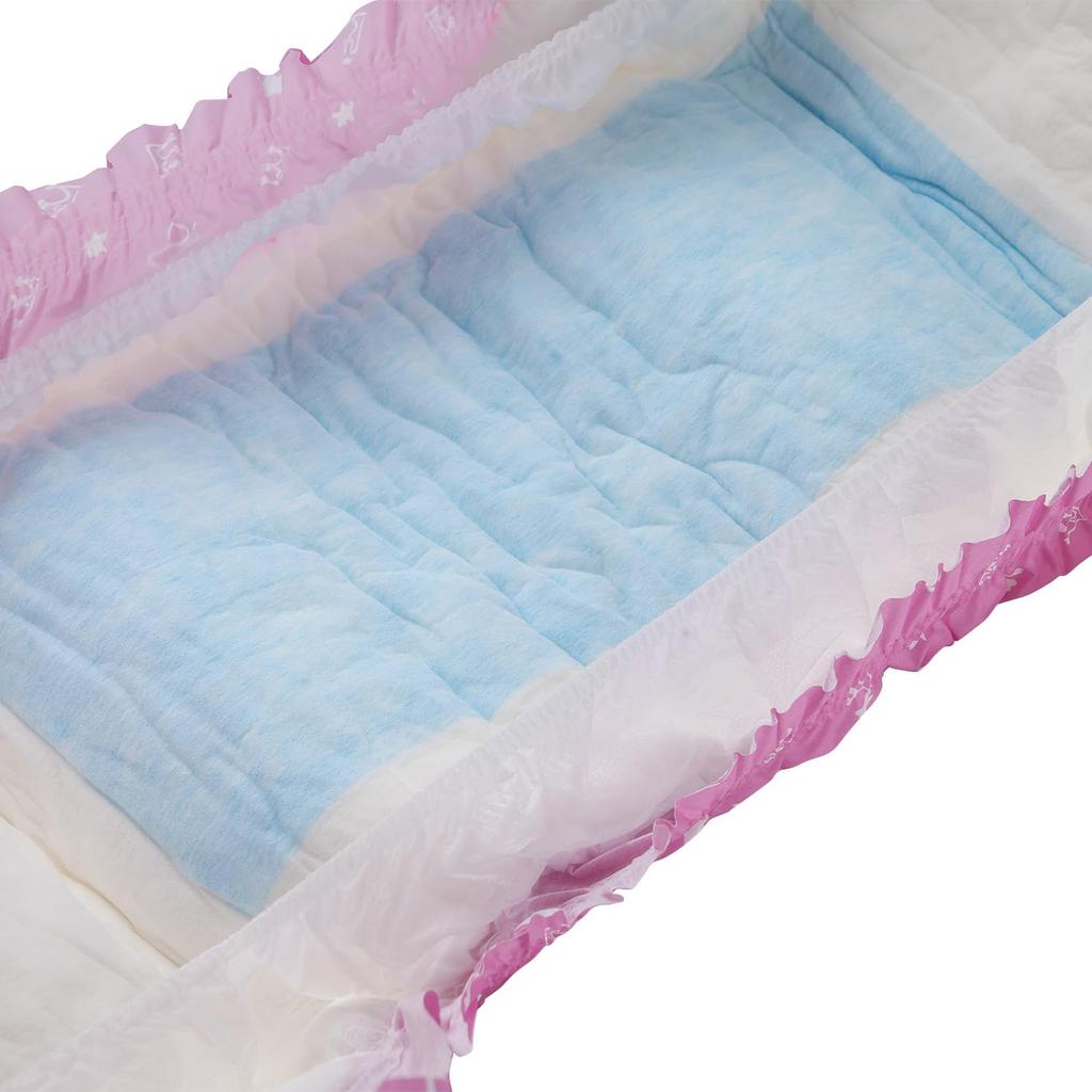 CutiePlusU Adult Diaper Set (10-Count) with Labels, Maximum Nighttime Absorbency - Princess (M, Size 71-96cm)