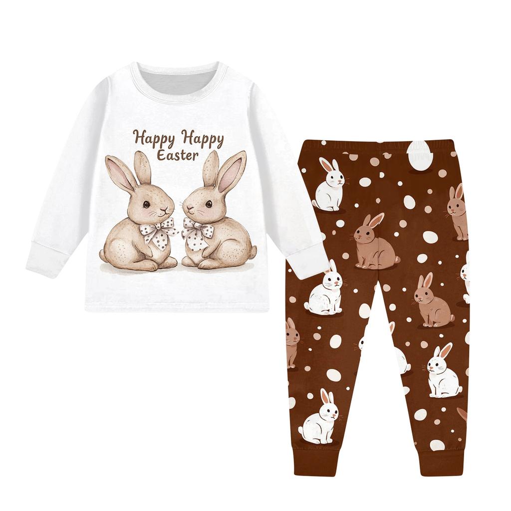 Children's Set - Printed Cartoon Two-Piece Outfit Set For Boys And Girls