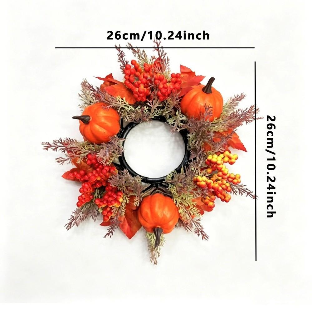 Fade Resistant Autumn Pumpkin Candle Holder Long Lasting Fall Harvest Wreath Door Decor