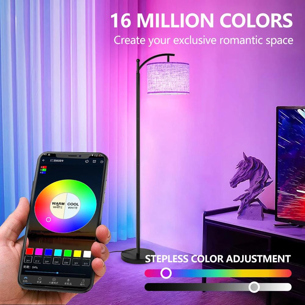 Lâmpada de Chão Decorativa para Ambiente de Natal Música Seleção de Ritmo DIY Iluminação RGB Dimmerização Contínua de 3 Cores para Quarto Iluminação Residencial