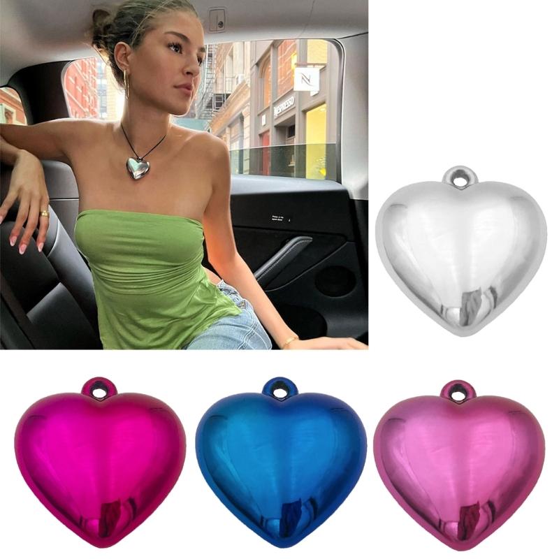 Elegant Heart Pendant for Choker Necklace Making Stylish Necklace Bead for DIY Necklace Jewelry Making Pendant with Hole