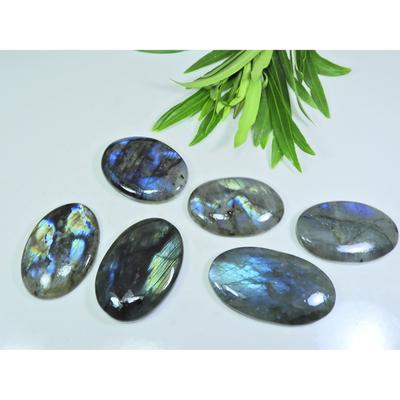 26X46-26X47MM Natural Multi Labradorite Oval Cabochon Loose Gemstone 6Pcs Ot LL-958