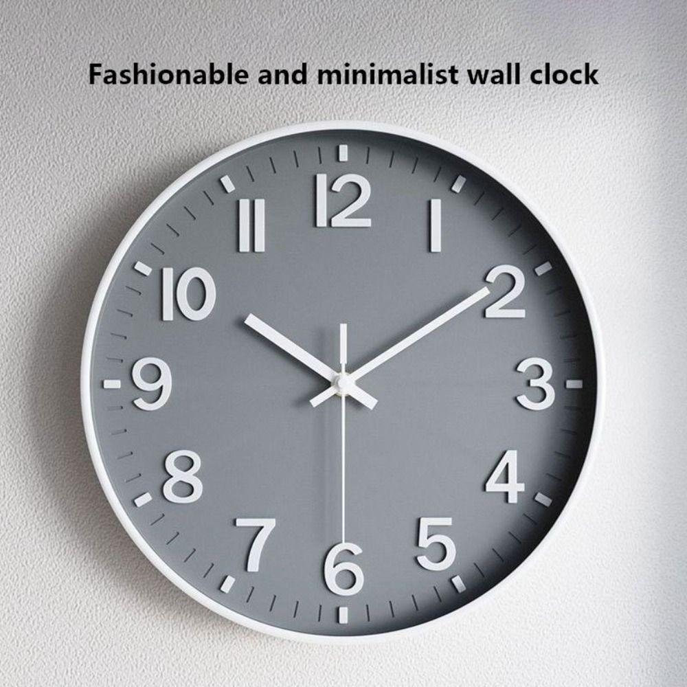 Round Quartz Wall Clock Silent Mute Clock Living Room Decoration Wall Clock  Office