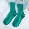 Lady Spring Solid Color Candy Color High Rubber Band Medium Tube Pile Socks