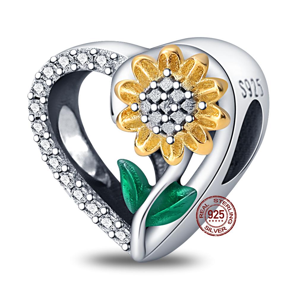 Copper Diy Beads Heart Shaped Tree Of Life Series Charm Fit Pan Original Bracelet For Women Jewelry Birthday Gift