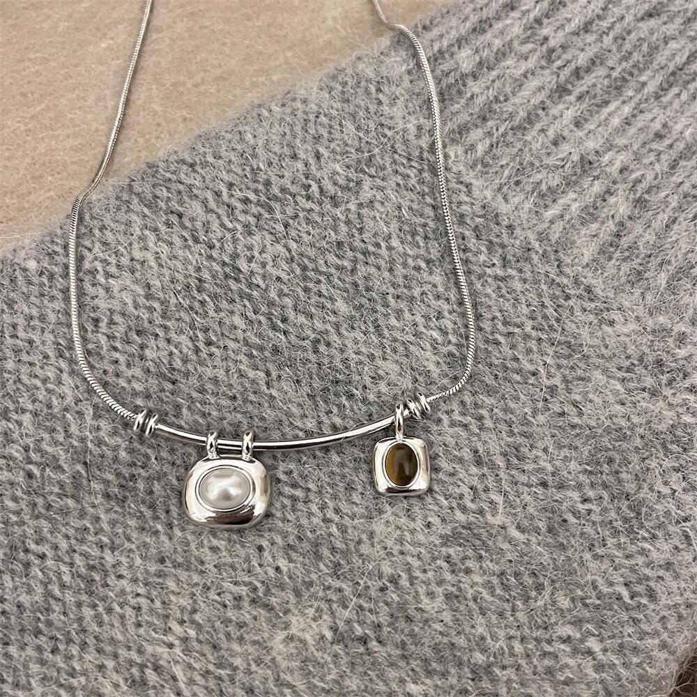 Geometric Choker Necklaces Amber Color Clavicle Chain New Collarbone Necklace Jewelry