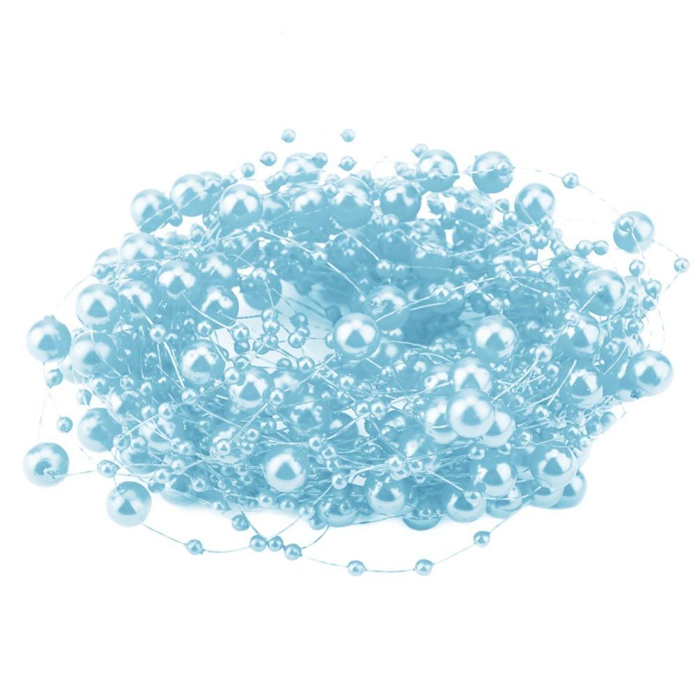 Garlands 10M Fishing Thread Pearls 3+8mm Plastic Pearl Beaded Chain Artificial Pearls Beads Bridal Bouquet