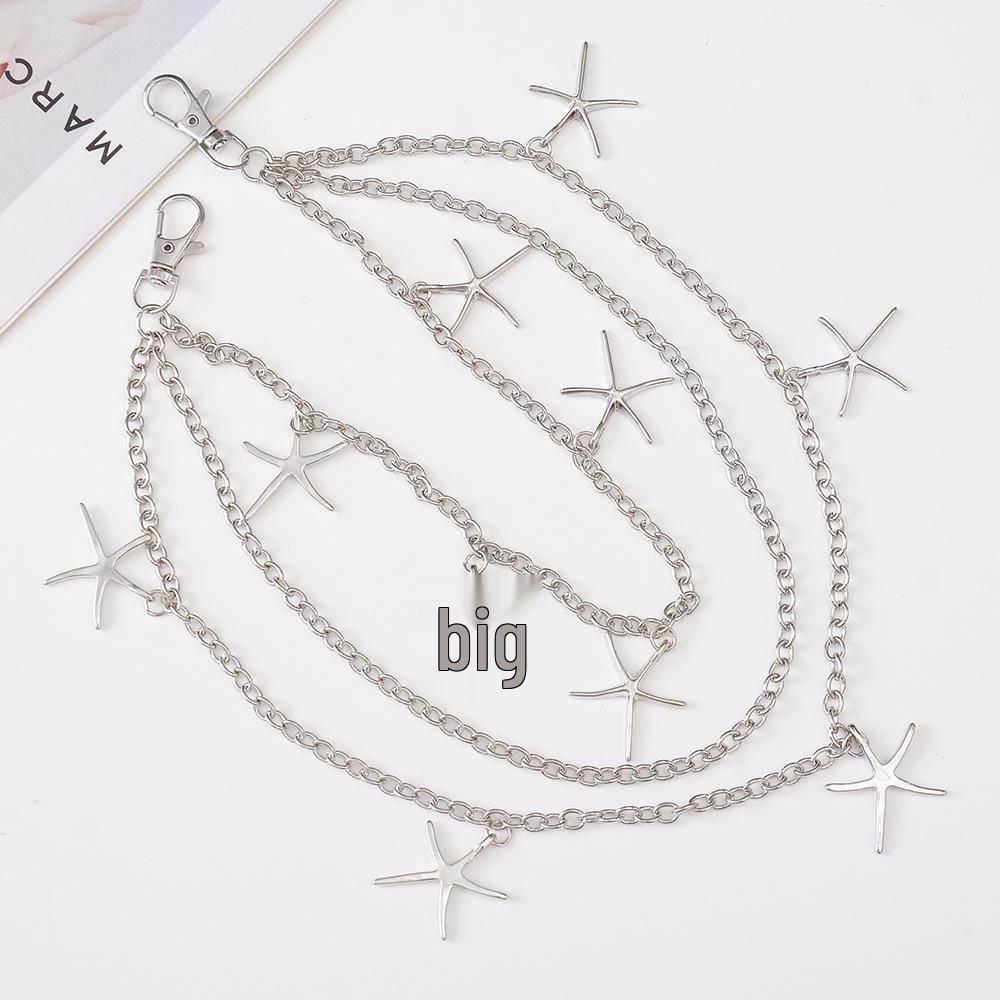Punk Pentagram Metal Waist Chain - Versatile Street Style Fashion Accessory
