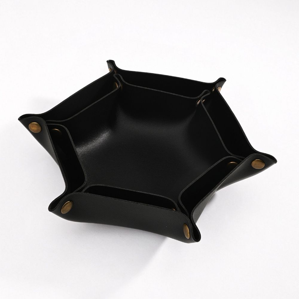 Vintage Desktop Organizer Nordic Style Folding Organizer Creative Leather Storage Tray Entrance