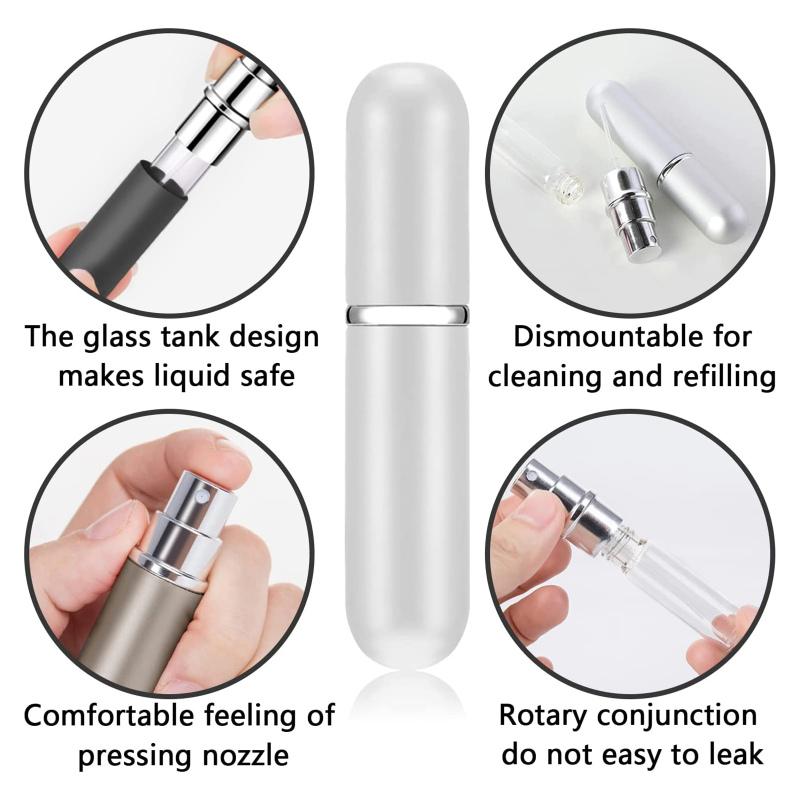 6ml dávkovač parfumov hliníková prenosná plniteľná fľaša s rozprašovačom opakovane použiteľný atomizér parfumov na cesty
