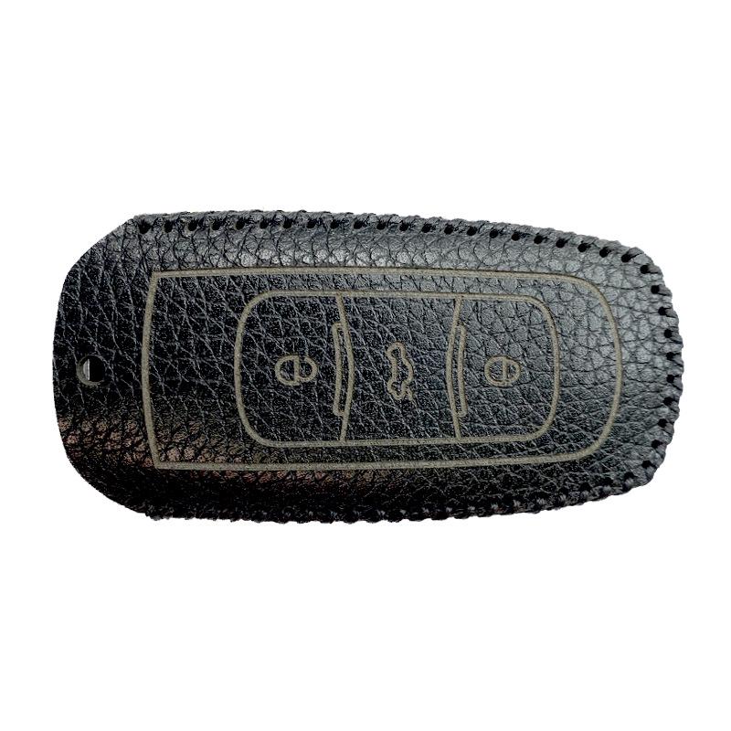 Key Case Protection Cover for Geely Models: New Emgrand GS, GL, Boyue, Vision X6/X3, S1, Borui, EC7 - Cowhide with Buckle.