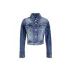 Giacca Corta in Denim a Singolo Petto con Collo a Punta FW23 Donna giacche Blu 6RYB60-Y12AZ-11500