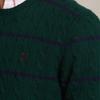 Polo Ralph Lauren FW23 Gestreifter Logo-Stickerei-Zopfstrickpullover Herrenpullover Grün MNPOSWE16821652-300