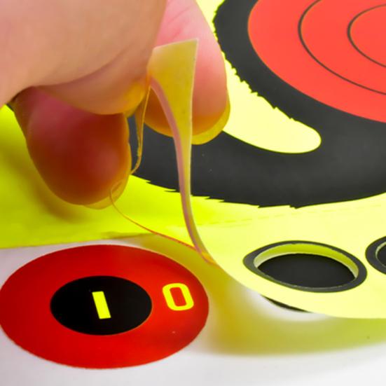 10Pcs Shooting Target Papers Self Adhesive Good Impact Blasting Effect Exquisite Pattern Multiple-holes Highly Visibility Shooting Practice 4 Styles