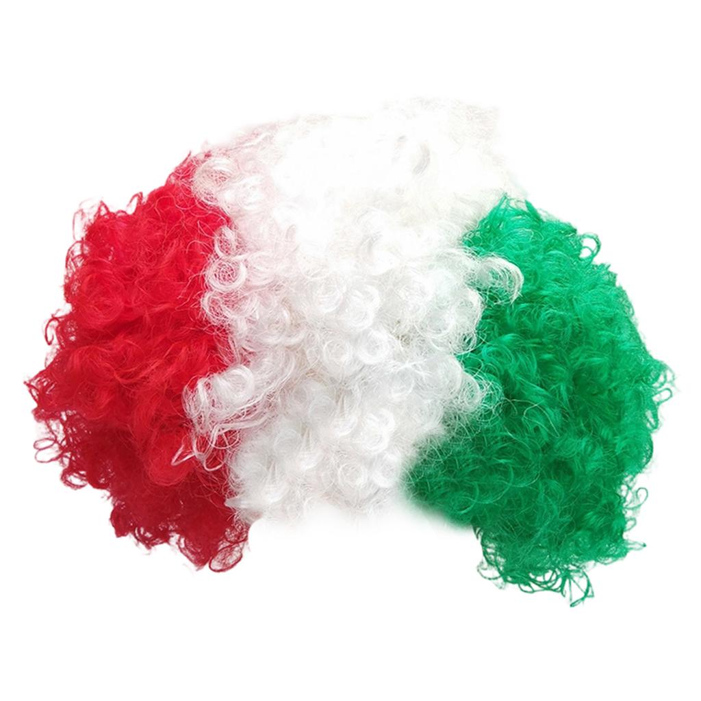 Football Fan Flag Color Hair Wig Fan Hair Color Dress Headpiece Performance