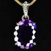 925 Sterling Silver Purple Sapphire 27.15 Ct Natural Oval Pendant CERTIFIED Gems