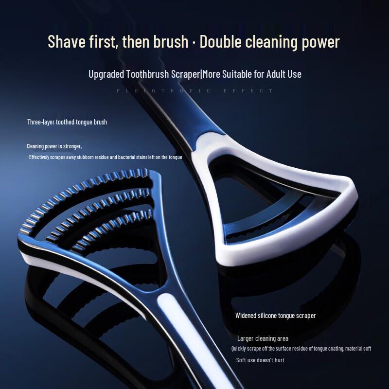Hefengyu Dual-Effect Tongue Cleaner Brush - 6 Pack