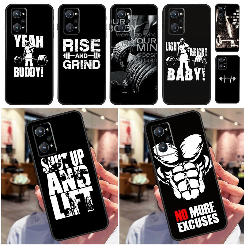 Bodybuilding Gym Fitness For OPPO Realme C33 C55 C35 C31 C30 C21Y C25 C11 C15 GT Neo 5 3T 2T 8 9 10 11 Pro Plus Case