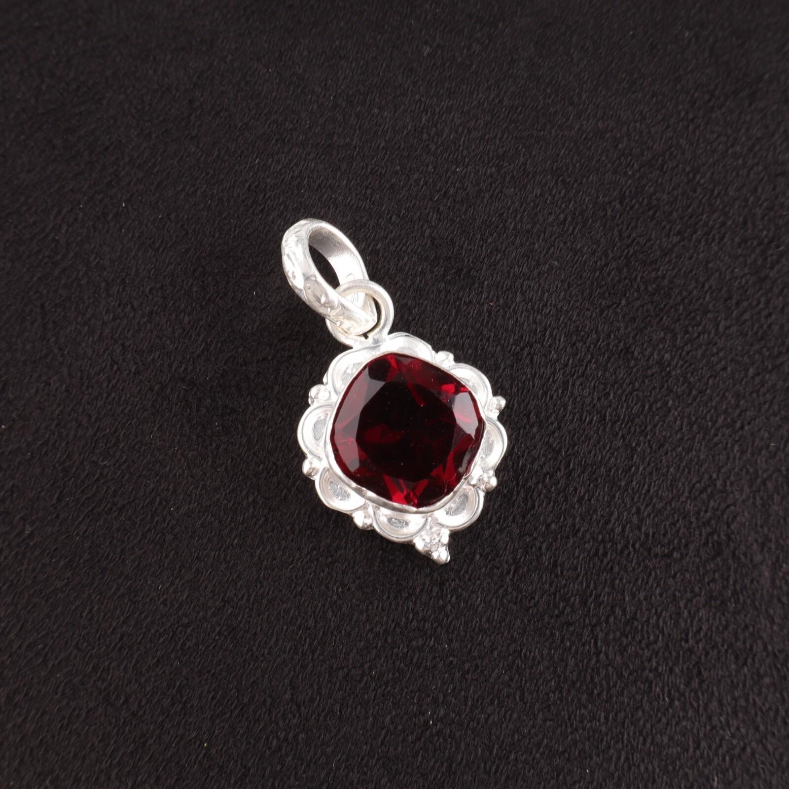 

Cushion Pink Rubellite Gemstone Friend Gift Pendant Jewelry 925 Sterling Silver PP-2-10