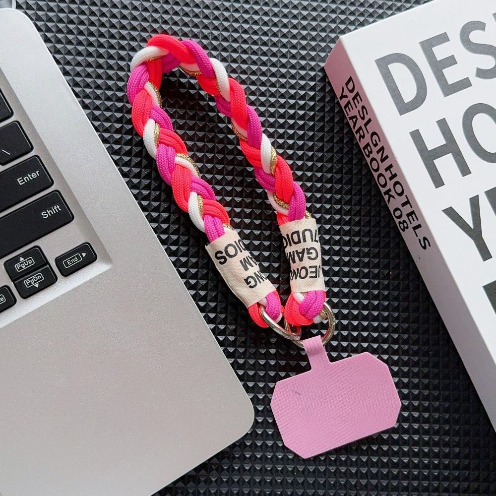 

Fashion Colorful Mobile Phone Lanyard Anti Lost Short Hand Wrist Strap with Clip Card Multifunctional Key Chain Universal розы красного