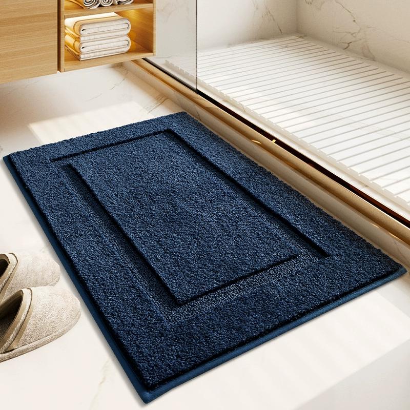 Tappetino da Bagno Monocolore, Tappetino da Bagno in Microfibra Floccata con Texture 3D, Asciugatura Rapida & Antiscivolo, Tappeti Assorbenti Ispessiti