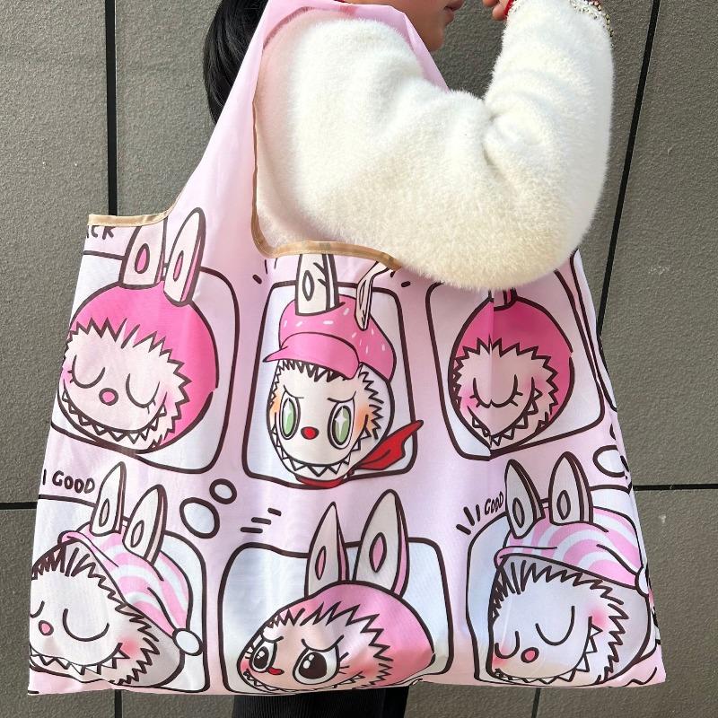 Large-capacity Environmental Protection Portable Ladies Backpack, Foldable In a Variety of Patterns,  Portable Shopping Bag, Suitable for Daily
