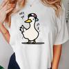 Hey Ya Dancing Duck Funny Cartoon Duck Printed Tshirt Summer Womens Street Trendy Clothing Womens Fashion