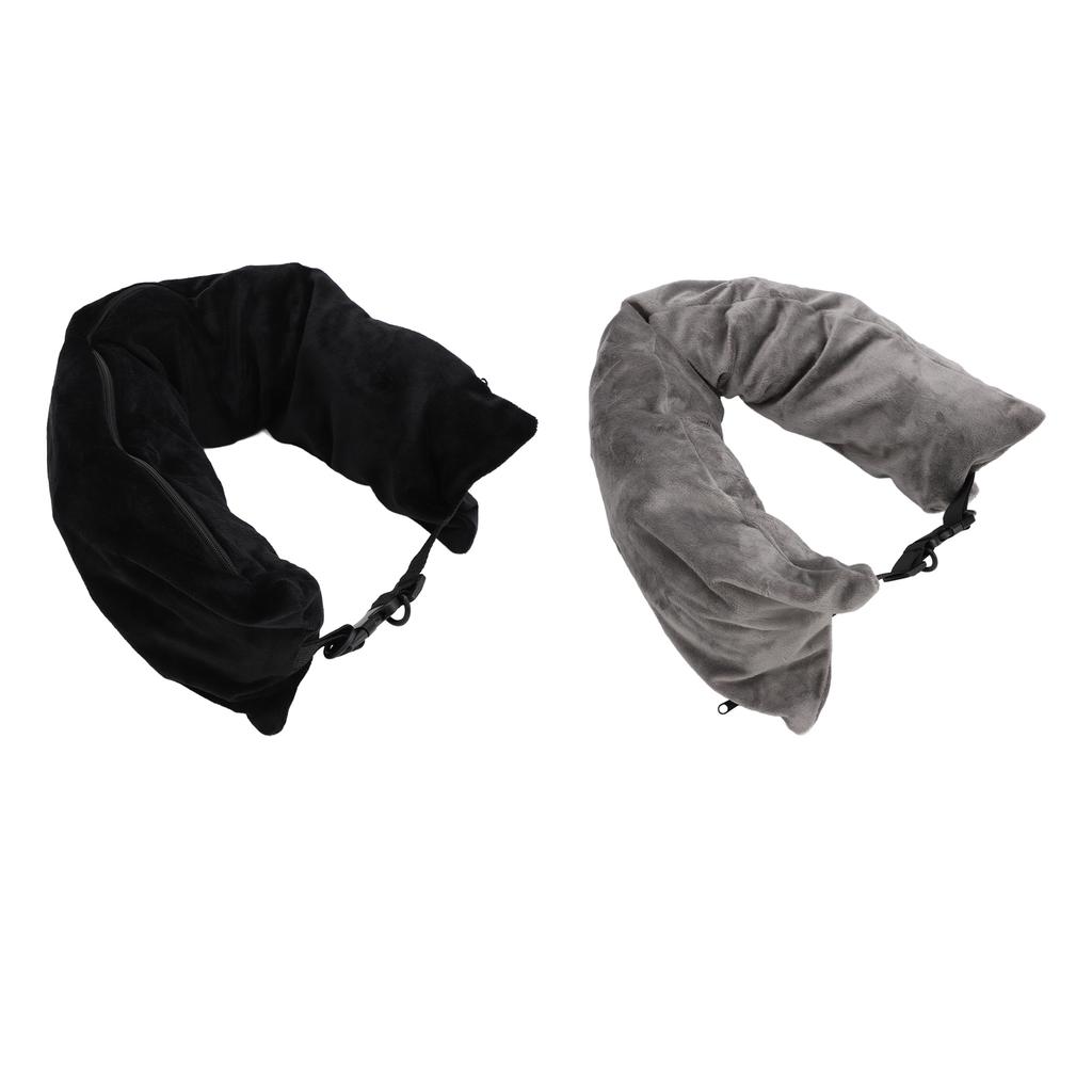 2PCS Fillable Travel Pillows with Rope U Shaped Neck Support Rest Portable Clothing Luggage Storage Pillow for Airplane