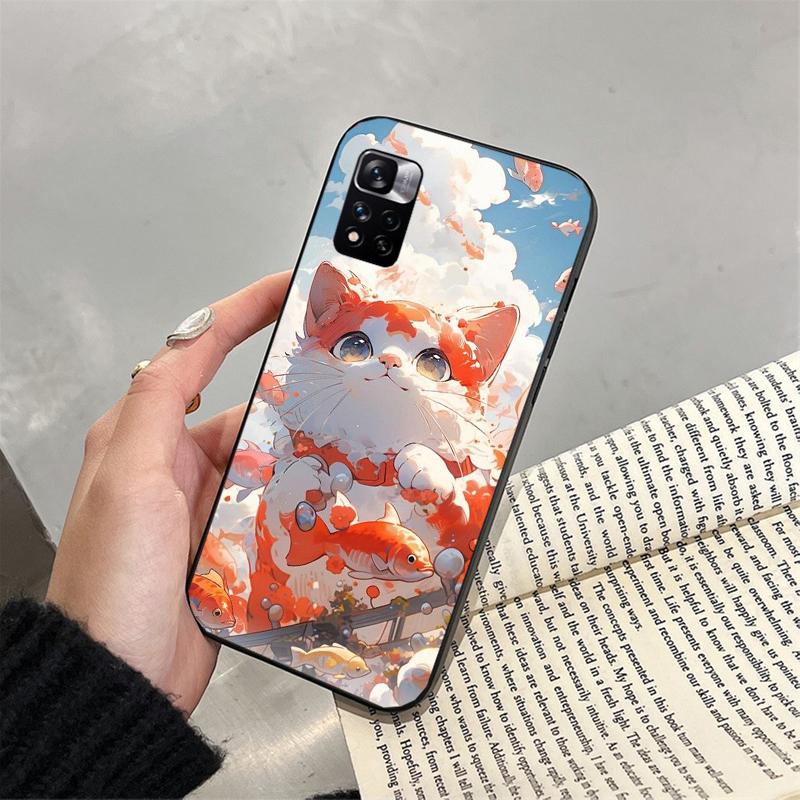 

Чехол для телефона с милым котом для Xiaomi Redmi note 13 12 Pro 11S 11 10 Pro 10S 12S Redmi 10 9C 13C Redmi 13C