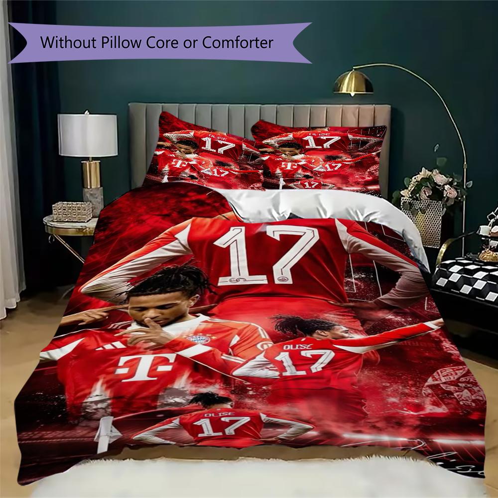 Michael Olise Pattern Bedding uilt Set uilt Cover Pillowcase Home Decoration Birthday Gift (1 * duvet cover + 2 * pillowcase without core)