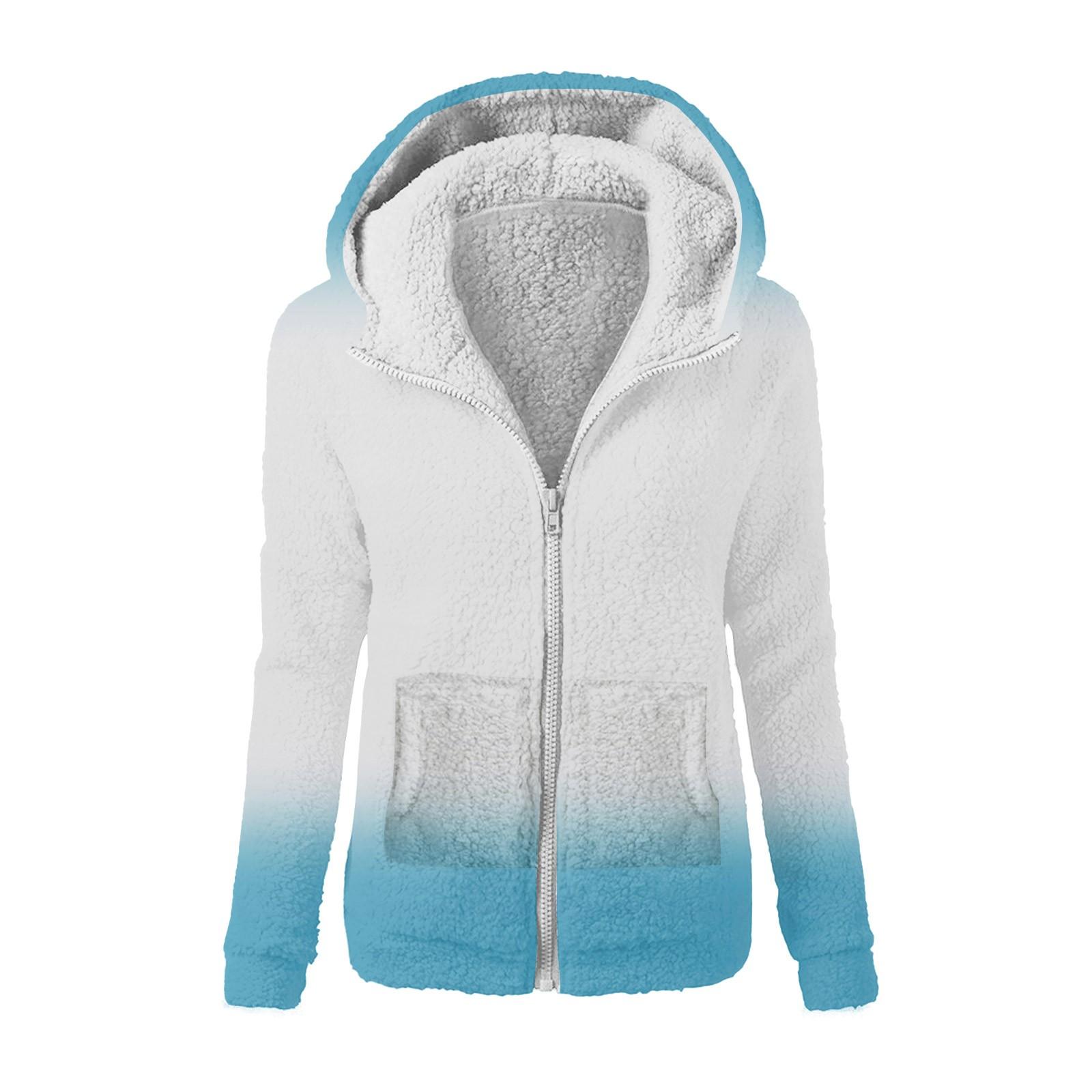 

Женская модная толстовка с принтом, свободная плюшевая куртка с капюшоном на молнии S фиолетовый