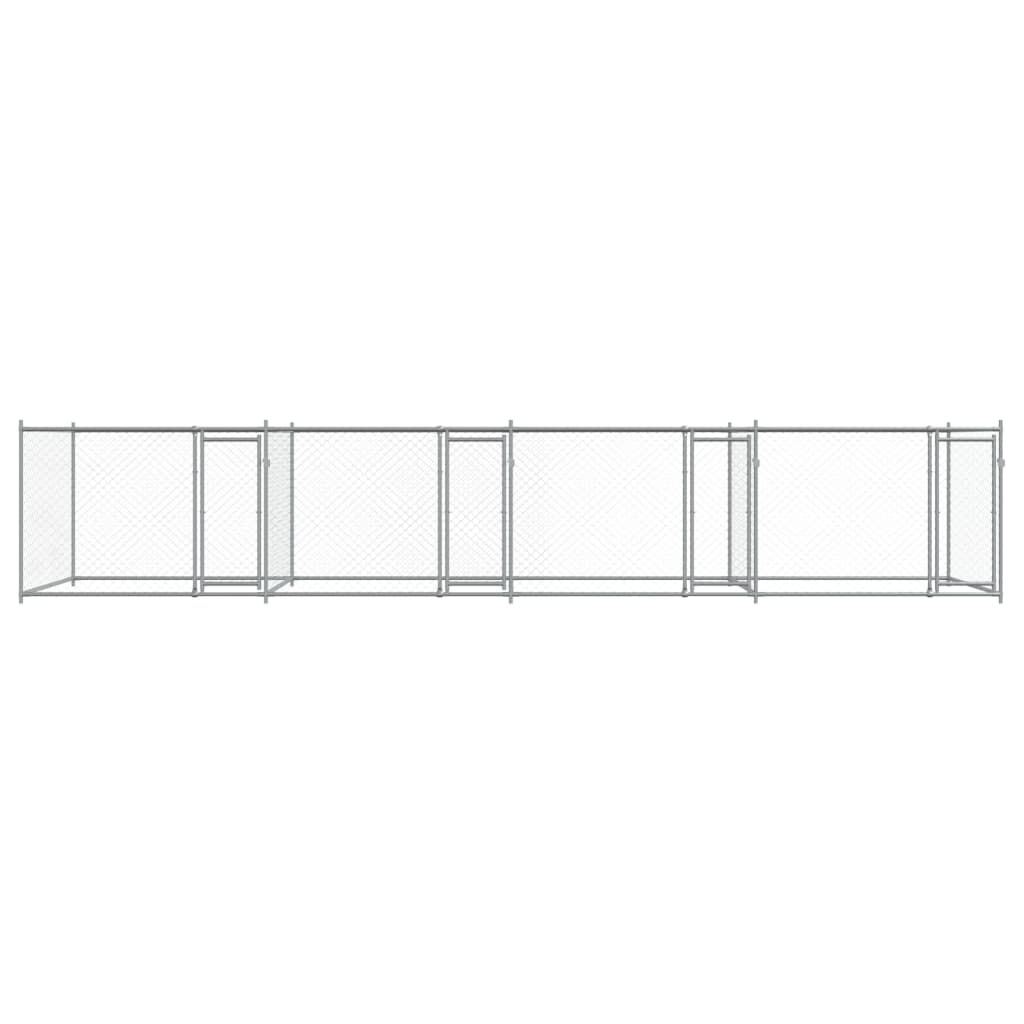 Vidaxl Klatka Dla Psa, Z Drzwiami, Szara, 8X2X1,5 M, Stal
