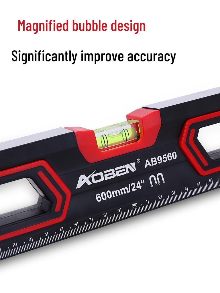 High Precision Mini Spirit Level with Strong Magnet, Multifunctional Aluminum Alloy Ruler