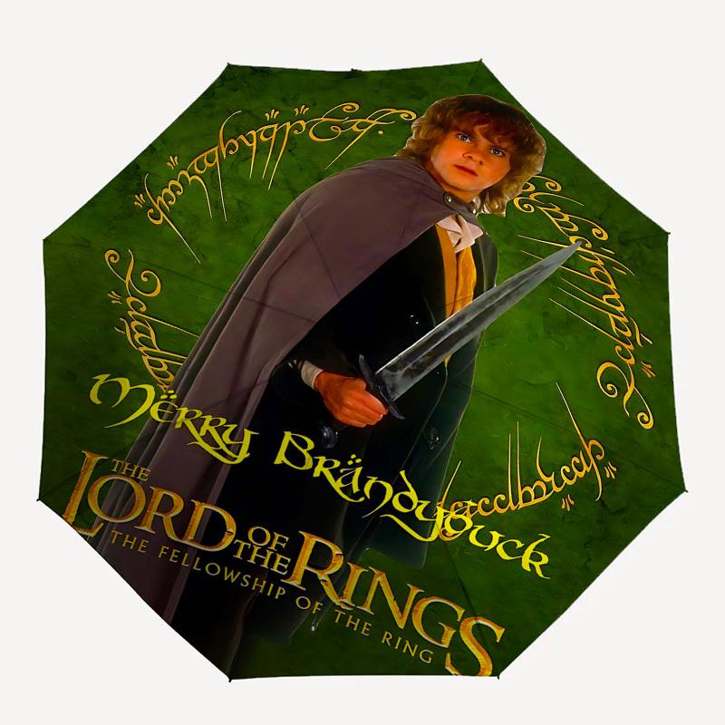 

1pc Merry Brandybuck Lord of the Rings Fellowship of the Ring Automatic Folding Umbrella - Compact 8-Rib Design, Durable Plastic & Iron1357L