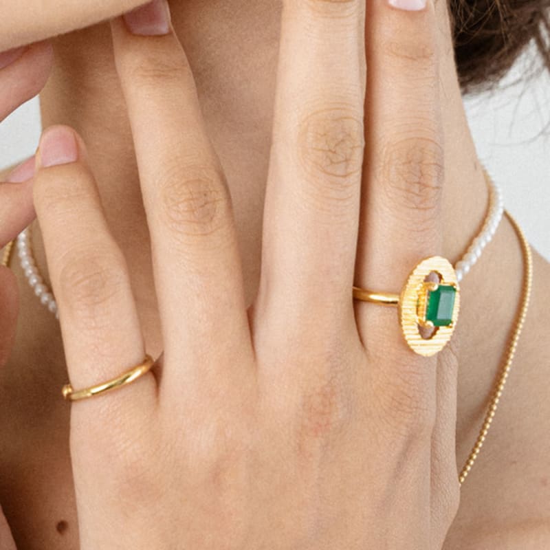 Ahndronico green onyx ring