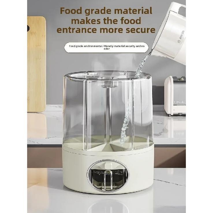 Rotary Rice Bucket Household Grains Storage Box Insect-Proof Moisture-Proof Sealed Rice Storage Tank
