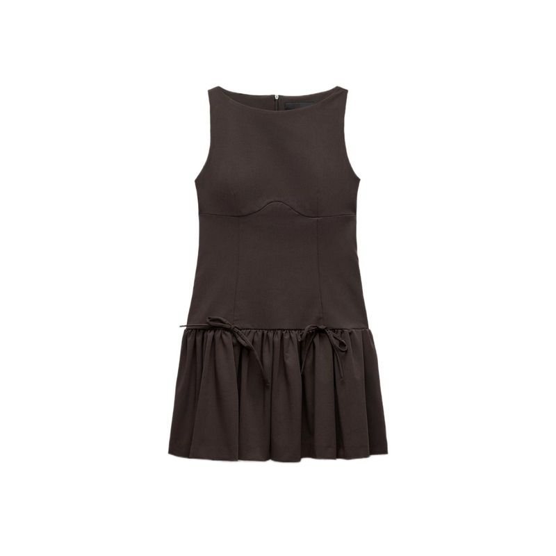 Spring New Women Clothes Fashion Comfortable Sleeveless Short Ribbon Dress 3152278 3152378