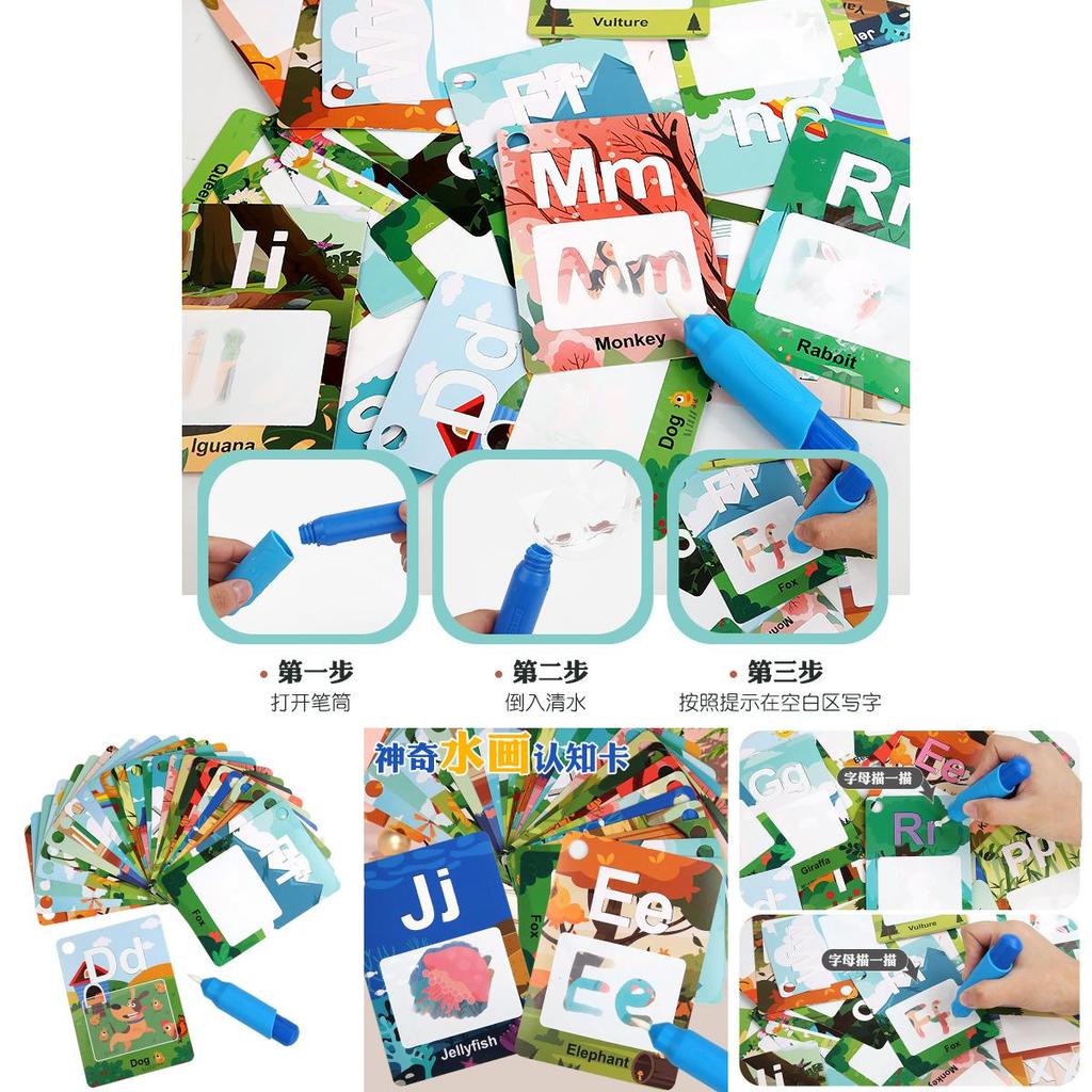 Wooden Water Drawing Cards For Kids Educational Learning And Cognitive Development