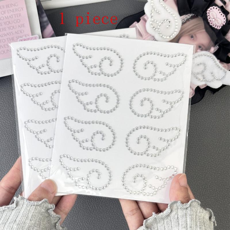 1/5 Листов Самоклеящиеся Украшения для Рукоделия Блестящие Наклейки со Стразами 3D Акриловые Ангельские Крылья Кристальные Наклейки DIY Декор Подарки