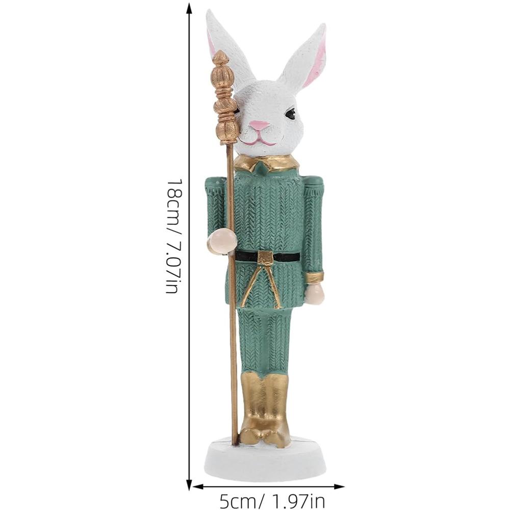 1Pc Easter Rabbit Nutcracker Resin Bunny Figurine Sculpture Holiday Nutcracker Doll